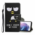 For Samsung Galaxy S21+ 5G Colored Drawing Pattern Horizontal Flip Leather Case with Holder & Card Slots & Wallet & Lanyard(Penguin) - 1