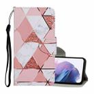 For Samsung Galaxy S21+ 5G Colored Drawing Pattern Horizontal Flip Leather Case with Holder & Card Slots & Wallet & Lanyard(Marble) - 1