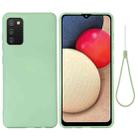For Samsung Galaxy A02s (US Version) Pure Color Liquid Silicone Shockproof Full Coverage Case(Green) - 1