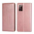 For Samsung Galaxy Note20 PU + TPU Gloss Oil Solid Color Magnetic Horizontal Flip Leather Case with Holder & Card Slot & Wallet(Rose Gold) - 1