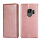 For Samsung Galaxy S9 PU + TPU Gloss Oil Solid Color Magnetic Horizontal Flip Leather Case with Holder & Card Slot & Wallet(Rose Gold) - 1