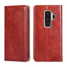 For Samsung Galaxy S9+ PU + TPU Gloss Oil Solid Color Magnetic Horizontal Flip Leather Case with Holder & Card Slot & Wallet(Brown) - 1