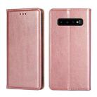 For Samsung Galaxy S10+ PU + TPU Gloss Oil Solid Color Magnetic Horizontal Flip Leather Case with Holder & Card Slot & Wallet(Rose Gold) - 1