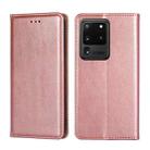 For Samsung Galaxy S20 Ultra PU + TPU Gloss Oil Solid Color Magnetic Horizontal Flip Leather Case with Holder & Card Slot & Wallet(Rose Gold) - 1