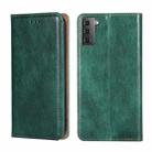 For Samsung Galaxy S21 5G PU + TPU Gloss Oil Solid Color Magnetic Horizontal Flip Leather Case with Holder & Card Slot & Wallet(Green) - 1