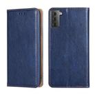 For Samsung Galaxy S21+ 5G PU + TPU Gloss Oil Solid Color Magnetic Horizontal Flip Leather Case with Holder & Card Slot & Wallet(Blue) - 1