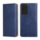 For Samsung Galaxy S21 Ultra 5G PU + TPU Gloss Oil Solid Color Magnetic Horizontal Flip Leather Case with Holder & Card Slot & Wallet(Blue) - 1