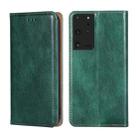For Samsung Galaxy S21 Ultra 5G PU + TPU Gloss Oil Solid Color Magnetic Horizontal Flip Leather Case with Holder & Card Slot & Wallet(Green) - 1