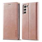 For Samsung Galaxy S21 5G LC.IMEEKE Strong Magnetism Ultra-thin Horizontal Flip Matte TPU + PU Leather Case with Holder & Card Slots & Wallet(Rose Gold) - 1