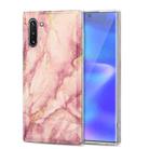 For Samsung Galaxy Note10 TPU Gilt Marble Pattern Protective Case(Pink) - 1