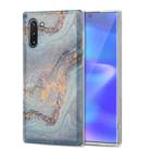 For Samsung Galaxy Note10 TPU Gilt Marble Pattern Protective Case(Light Blue) - 1