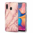For Samsung Galaxy A20 / A30 TPU Gilt Marble Pattern Protective Case(Pink) - 1