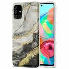 For Samsung Galaxy A71 TPU Gilt Marble Pattern Protective Case(Black Grey) - 1