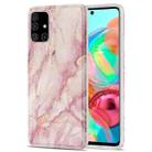 For Samsung Galaxy A71 TPU Gilt Marble Pattern Protective Case(Pink) - 1