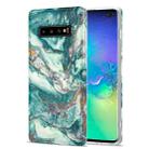 For Samsung Galaxy S10+ TPU Gilt Marble Pattern Protective Case(Green) - 1