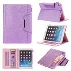 For iPad 10.2 2021 / 2020 / 2019 Glitter Powder Horizontal Flip Leather Case with Holder & Card Slot & Photo Frame & Wallet(Purple) - 1