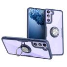 For Samsung Galaxy S21 5G Shockproof Transparent TPU + Acrylic Protective Case with Ring Holder(Navy Blue) - 1