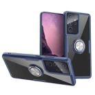 For Samsung Galaxy S21 Ultra 5G Shockproof Transparent TPU + Acrylic Protective Case with Ring Holder(Navy Blue) - 1
