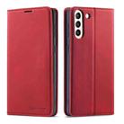 For Samsung Galaxy S21 5G Forwenw Dream Series Oil Edge Strong Magnetism Horizontal Flip Leather Case with Holder & Card Slots & Wallet & Photo Frame(Red) - 1