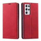 For Samsung Galaxy S21 Ultra 5G Forwenw Dream Series Oil Edge Strong Magnetism Horizontal Flip Leather Case with Holder & Card Slots & Wallet & Photo Frame(Red) - 1