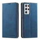 For Samsung Galaxy S21 Ultra 5G Forwenw Dream Series Oil Edge Strong Magnetism Horizontal Flip Leather Case with Holder & Card Slots & Wallet & Photo Frame(Blue) - 1