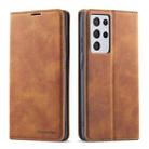 For Samsung Galaxy S21 Ultra 5G Forwenw Dream Series Oil Edge Strong Magnetism Horizontal Flip Leather Case with Holder & Card Slots & Wallet & Photo Frame(Brown) - 1