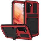 For Samsung Galaxy S21 5G R-JUST Shockproof Waterproof Dust-proof Metal + Silicone Protective Case with Holder(Red) - 1