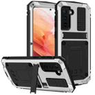 For Samsung Galaxy S21 5G R-JUST Shockproof Waterproof Dust-proof Metal + Silicone Protective Case with Holder(Silver) - 1