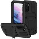 For Samsung Galaxy S21+ 5G R-JUST Shockproof Waterproof Dust-proof Metal + Silicone Protective Case with Holder(Black) - 1