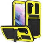 For Samsung Galaxy S21+ 5G R-JUST Shockproof Waterproof Dust-proof Metal + Silicone Protective Case with Holder(Yellow) - 1