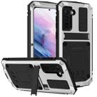 For Samsung Galaxy S21+ 5G R-JUST Shockproof Waterproof Dust-proof Metal + Silicone Protective Case with Holder(Silver) - 1