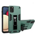 For Samsung Galaxy A02s 2 in 1 PC + TPU Shockproof Protective Case with Invisible Holder(Dark Green) - 1