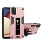 For Samsung Galaxy A02s 2 in 1 PC + TPU Shockproof Protective Case with Invisible Holder(Rose Gold) - 1