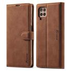 For Samsung Galaxy A12 Forwenw F1 Series Matte Strong Magnetism Horizontal Flip Leather Case with Holder & Card Slots & Wallet & Photo Frame(Brown) - 1