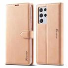 For Samsung Galaxy S21 Ultra 5G Forwenw F1 Series Matte Strong Magnetism Horizontal Flip Leather Case with Holder & Card Slots & Wallet & Photo Frame(Rose Gold) - 1