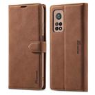 For Xiaomi Mi 10T Pro Forwenw F1 Series Matte Strong Magnetism Horizontal Flip Leather Case with Holder & Card Slots & Wallet & Photo Frame(Brown) - 1