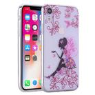 For iPhone X / XS Coloured Drawing Pattern Highly Transparent TPU Protective Case(Butterfly Girl) - 1