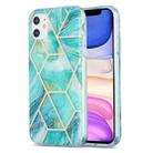 For iPhone 11 3D Electroplating Marble Pattern TPU Protective Case (Green) - 1