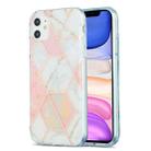 For iPhone 11 3D Electroplating Marble Pattern TPU Protective Case (Pink) - 1
