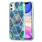 For iPhone 11 3D Electroplating Marble Pattern TPU Protective Case (Dark Green) - 1