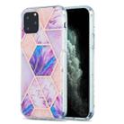 For iPhone 11 Pro 3D Electroplating Marble Pattern TPU Protective Case (Pink Purple) - 1