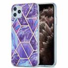For iPhone 11 Pro Max 3D Electroplating Marble Pattern TPU Protective Case (Purple) - 1