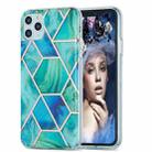 For iPhone 11 Pro Max 3D Electroplating Marble Pattern TPU Protective Case (Green Blue) - 1