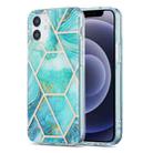 For iPhone 12 mini 3D Electroplating Marble Pattern TPU Protective Case (Green) - 1