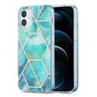 For iPhone 12 Pro Max 3D Electroplating Marble Pattern TPU Protective Case(Green) - 1