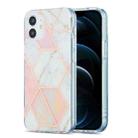 For iPhone 12 Pro Max 3D Electroplating Marble Pattern TPU Protective Case(Pink) - 1
