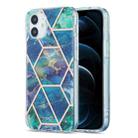 For iPhone 12 Pro Max 3D Electroplating Marble Pattern TPU Protective Case(Dark Green) - 1