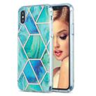 For iPhone X / XS 3D Electroplating Marble Pattern TPU Protective Case(Green Blue) - 1