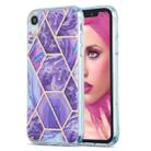 For iPhone XR 3D Electroplating Marble Pattern TPU Protective Case(Purple) - 1