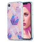 For iPhone XR 3D Electroplating Marble Pattern TPU Protective Case(Pink Purple) - 1